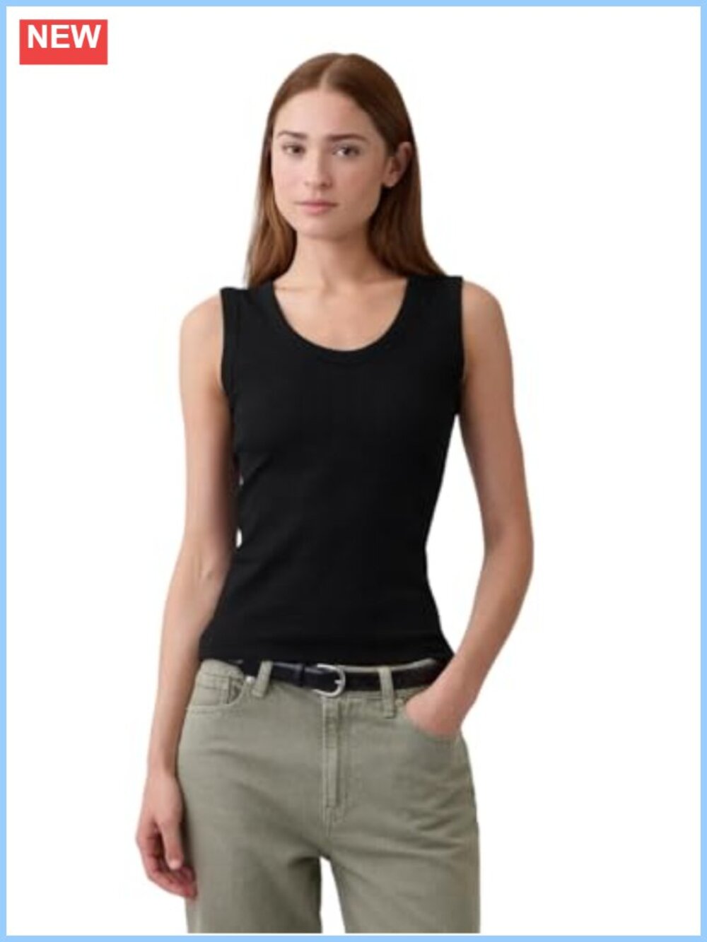 Scoopneck Tank Top Sleeveless Regular Fit Pull On Casual Summer Essential